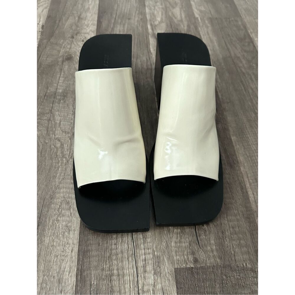 Jil Sander Brushed Leather Square-Toe Mules